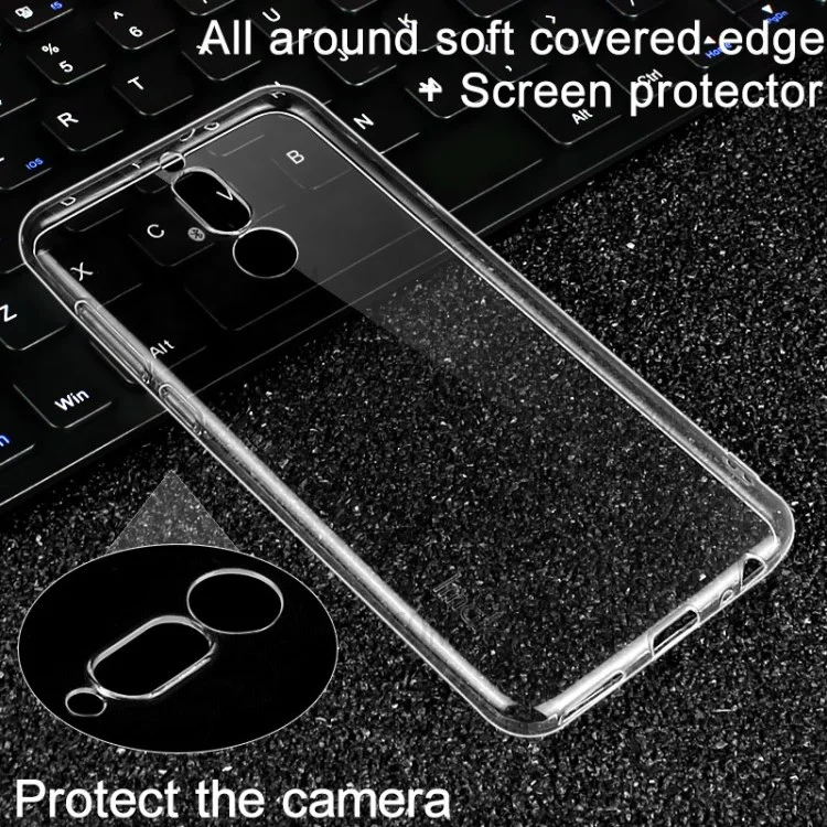 IMAK Stealth Clear TPU Case with Screen Protector Film for Huawei Mate 10 Lite / nova 2i / Maimang 6 - Transparent