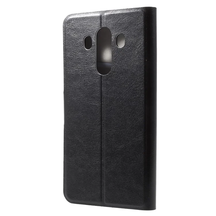 Crazy Horse PU Leather Wallet Stand Case for Huawei Mate 10 Pro - Black