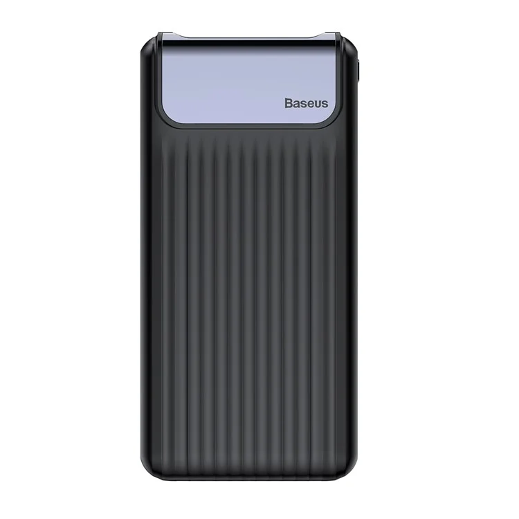 BASEUS Thin Portable QC3.0 10000mAh Type-C + Micro USB Dual-input Power Bank - Black