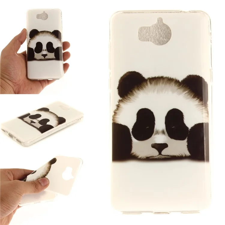 Patterned IMD TPU Gel Mobile Phone Case for Huawei Y5 (2017) / Y6 (2017) - Panda