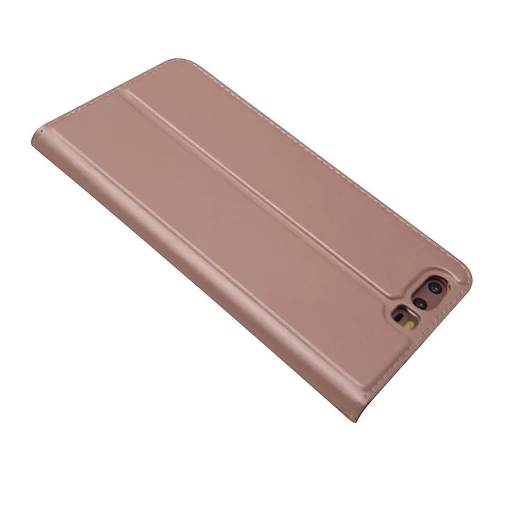 Magnetic Stand Leather Phone Case with Card Slot for Huawei P10 - Rose Gold