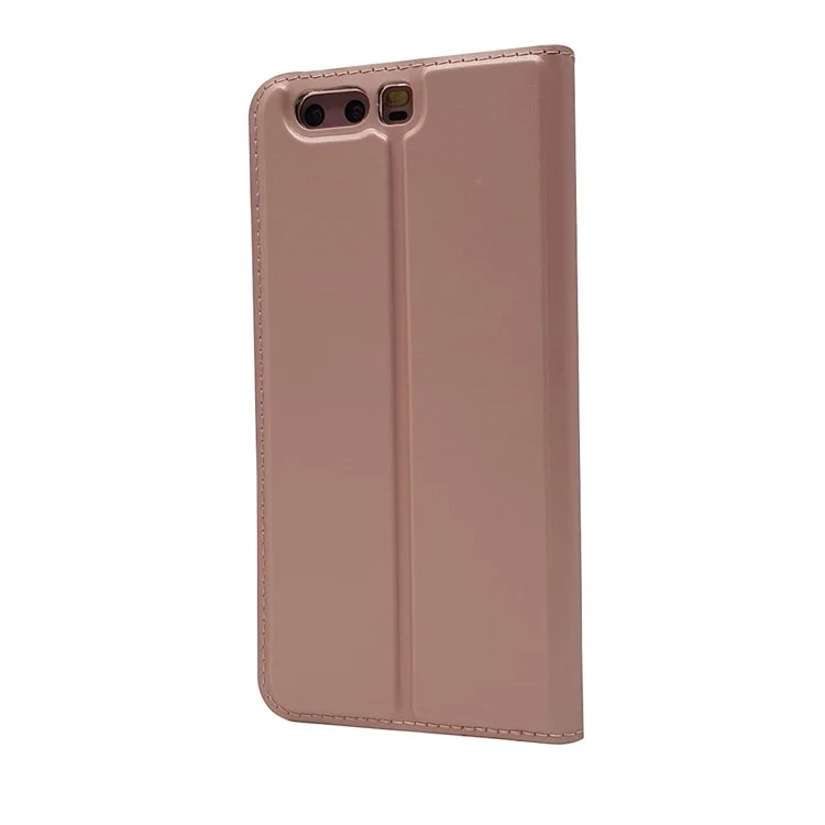 Magnetic Stand Leather Phone Case with Card Slot for Huawei P10 - Rose Gold