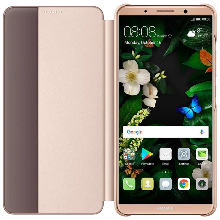 HUAWEI Side View Window Smart Leather Cover for Huawei Mate 10 Pro - Pink