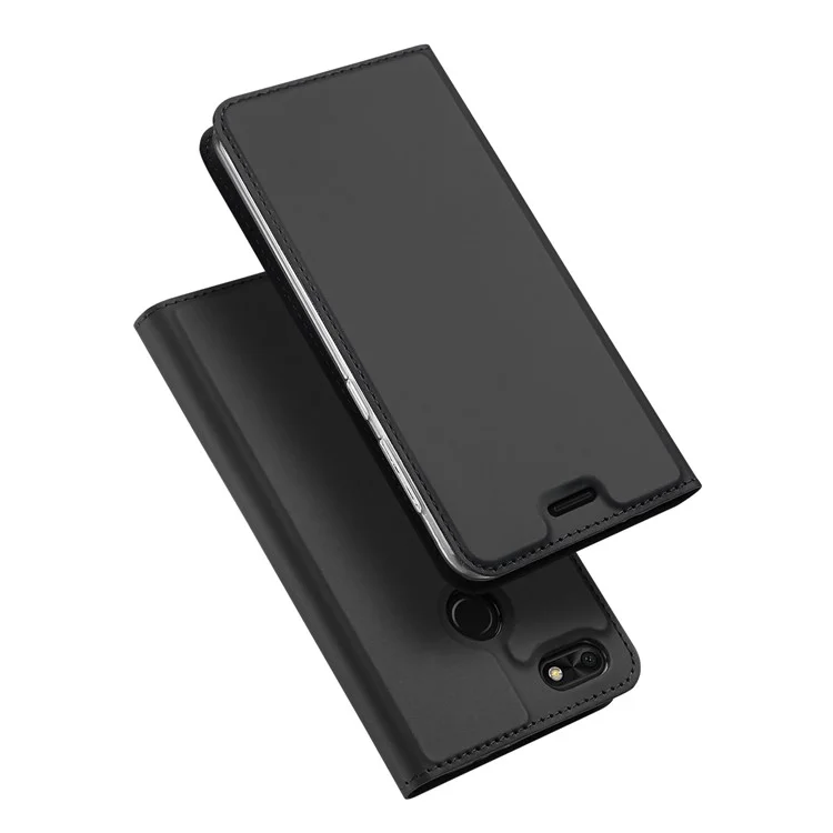 DUX DUCIS Skin Pro Series for Huawei P9 lite mini / Enjoy 7 / Y6 Pro (2017) Business Leather Mobile Accessory Case Stand - Dark Grey