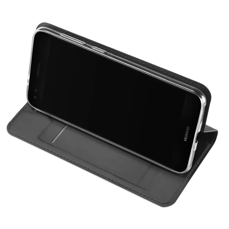 DUX DUCIS Skin Pro Series for Huawei P9 lite mini / Enjoy 7 / Y6 Pro (2017) Business Leather Mobile Accessory Case Stand - Dark Grey