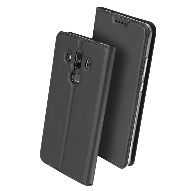 DUX DUCIS Skin Pro Series for Huawei Mate 10 Pro Auto-absorbed Card Holder Leather Stand Case - Grey