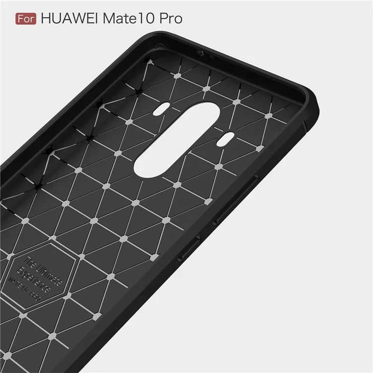 Carbon Fiber Texture Brushed TPU Back Case for Huawei Mate 10 Pro - Black