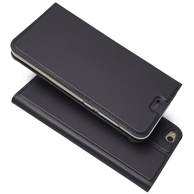 Magnetic Card Holder Leather Stand Case for Huawei P8 Lite (2017) / Honor 8 Lite - Black