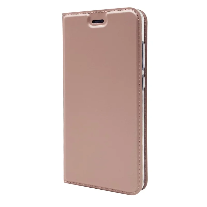 Auto-absorbed Magnetic Leather Stand Flip Cover for Huawei P10 Lite - Rose Gold