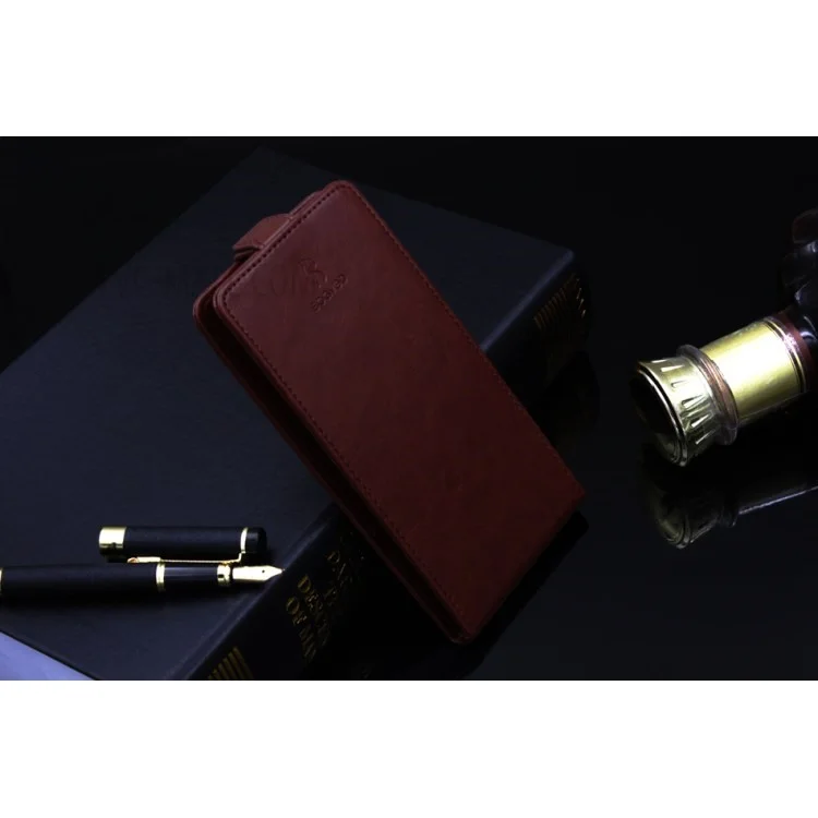BOGVED Crazy Horse Vertical Leather Case with Card Slot for Huawei Mate 10 Pro - Brown