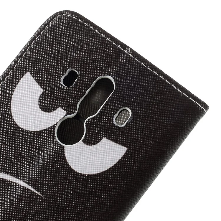 Pattern Printing Cross Texture Stand Wallet Leather Cover for Huawei Mate 10 Pro - Angry Face