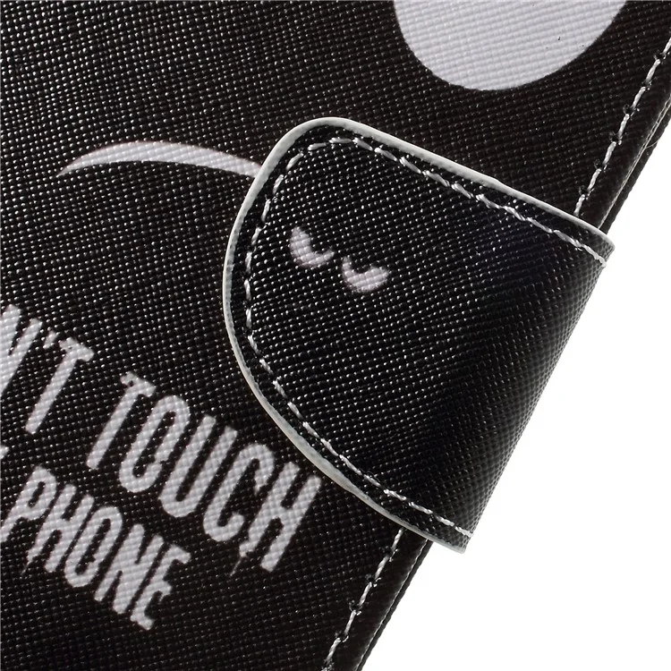 Pattern Printing Cross Texture Stand Wallet Leather Cover for Huawei Mate 10 Pro - Angry Face