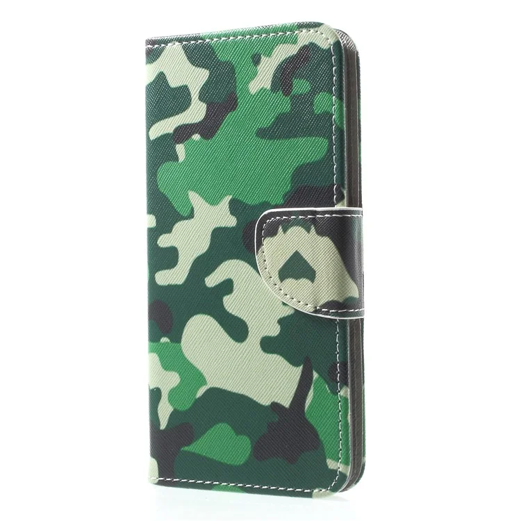 Pattern Printing Leather Wallet Cover for Huawei Mate 10 Lite / nova 2i / Maimang 6 / Honor 9i (India) - Camouflage Pattern