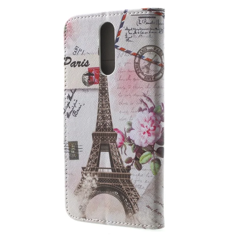 Pattern Printing Leather Card Holder Case for Huawei Mate 10 Lite / nova 2i / Maimang 6 / Honor 9i (India) - Eiffel Tower