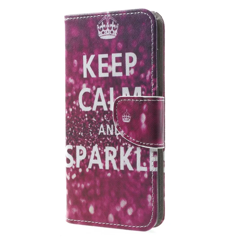 Pattern Printing Phone Leather Wallet Case for Huawei Mate 10 Lite / nova 2i / Maimang 6 / Honor 9i (India) - Keep Calm and Sparkle