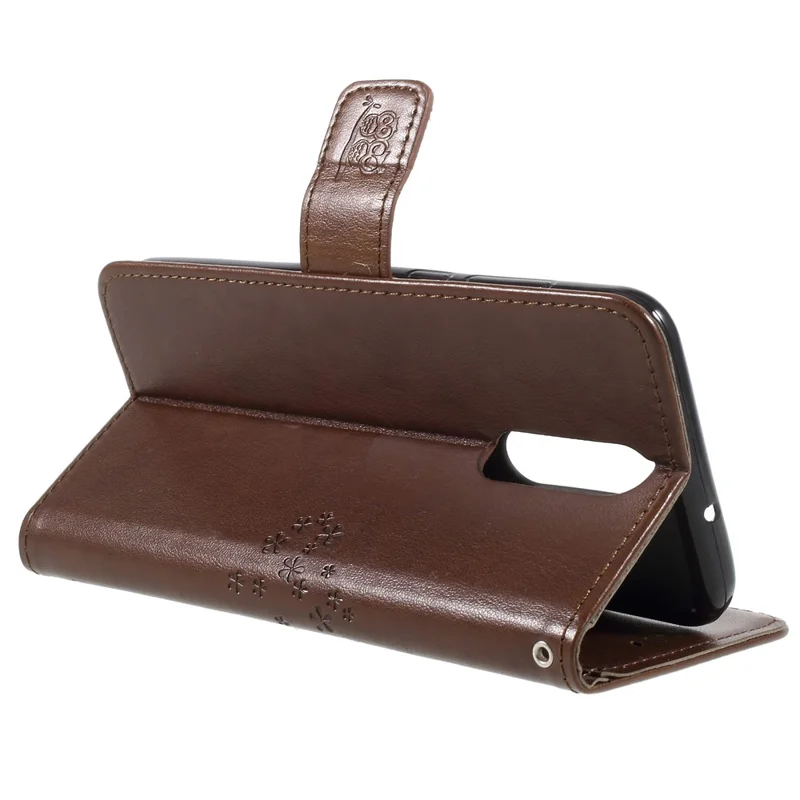 Imprint Tree Owls PU Leather Wallet Case for Huawei Mate 10 Lite / nova 2i / Maimang 6 / Honor 9i (India) - Brown