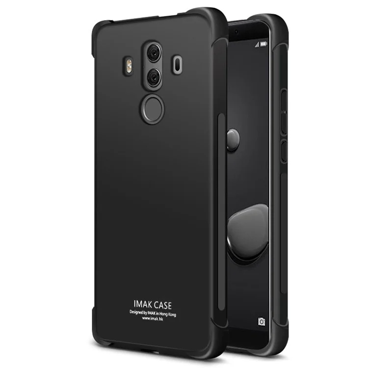 IMAK Skin Feel Anti-drop TPU Case + Explosion-proof Screen Film for Huawei Mate 10 Pro - Metal Black