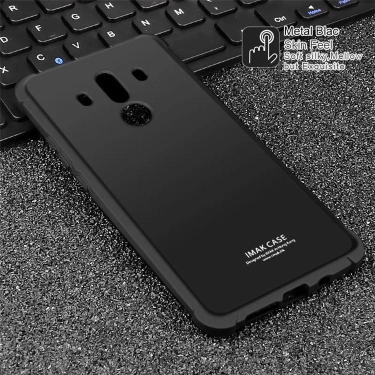 IMAK Skin Feel Anti-drop TPU Case + Explosion-proof Screen Film for Huawei Mate 10 Pro - Metal Black