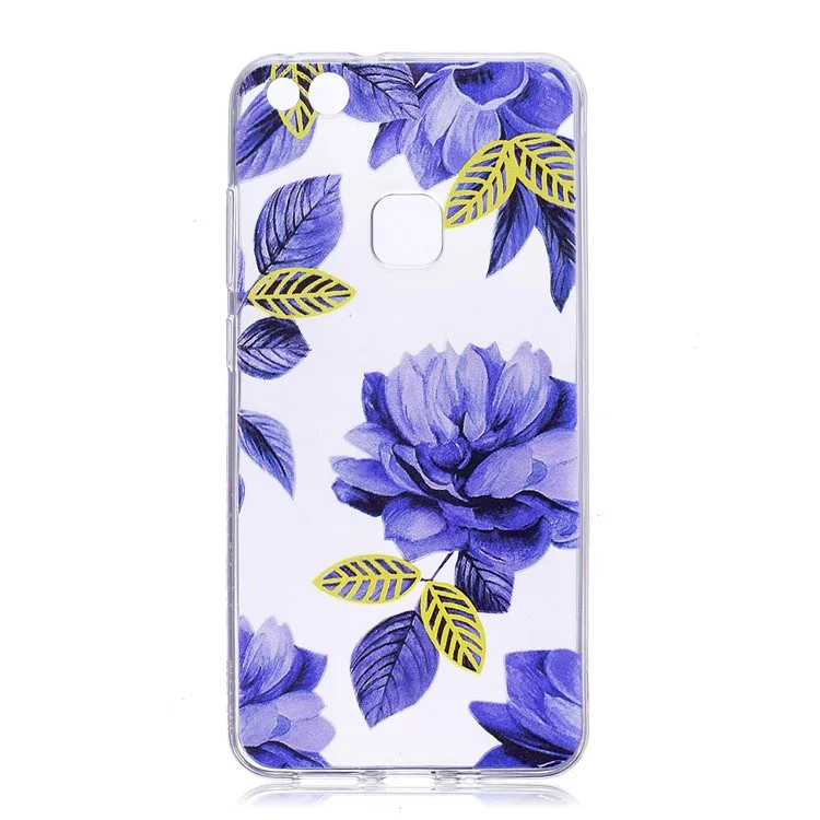 Pattern Printing TPU Phone Shell Case for Huawei P10 Lite - Blue Flower