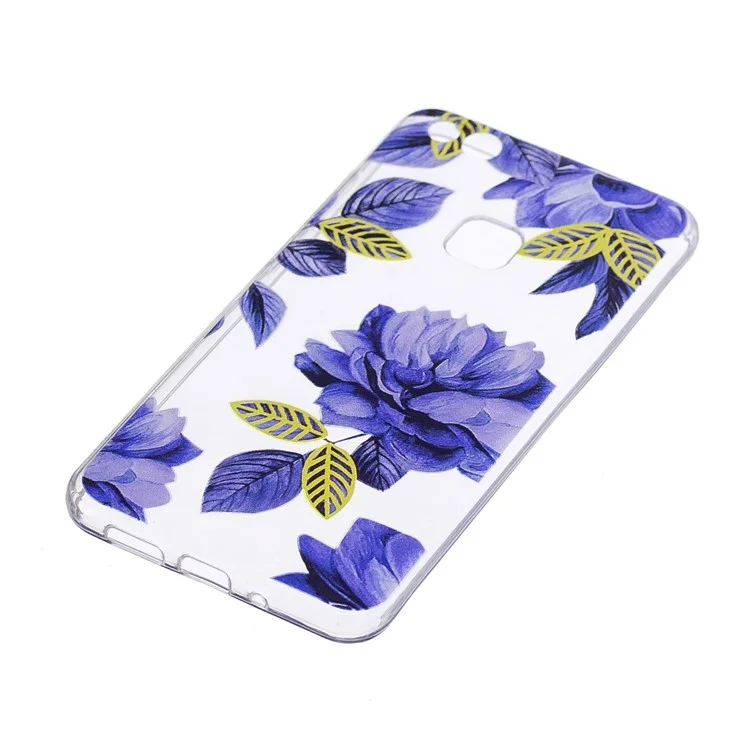 Pattern Printing TPU Phone Shell Case for Huawei P10 Lite - Blue Flower