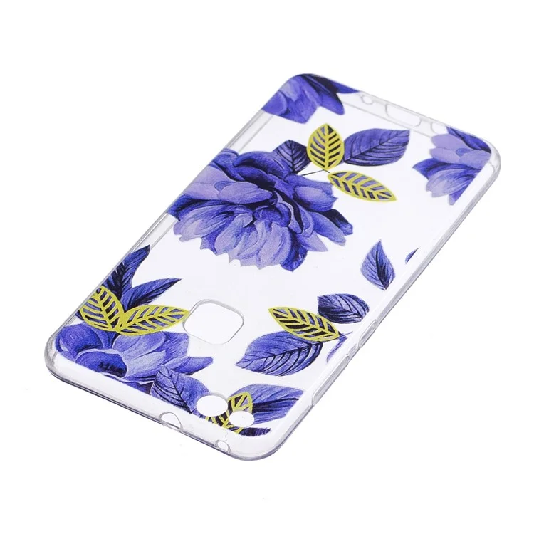 Pattern Printing TPU Phone Shell Case for Huawei P10 Lite - Blue Flower