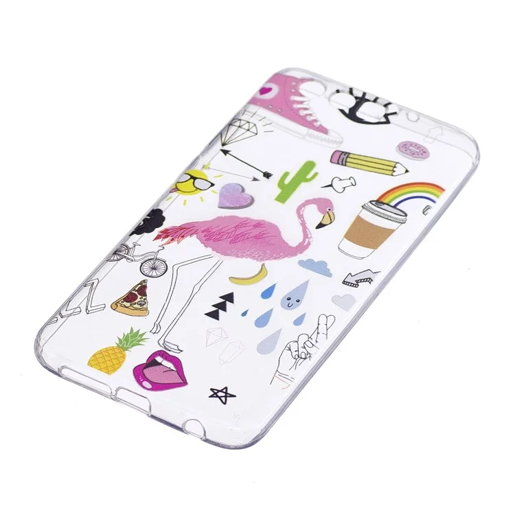 For Huawei Honor 9 Pattern Printing Soft TPU Phone Accessory Case - Crane Pattern