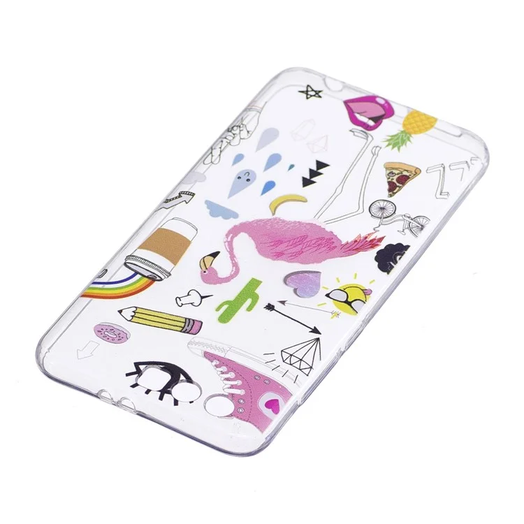 For Huawei Honor 9 Pattern Printing Soft TPU Phone Accessory Case - Crane Pattern