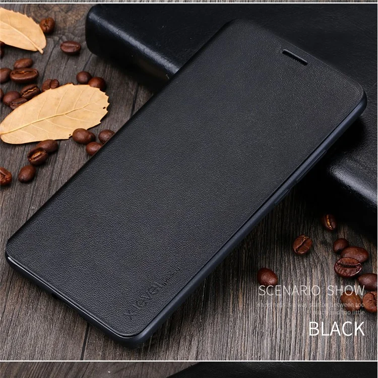 X-LEVEL Fib Color II Slim Leather Stand Phone Case for Huawei Mate 10 - Black