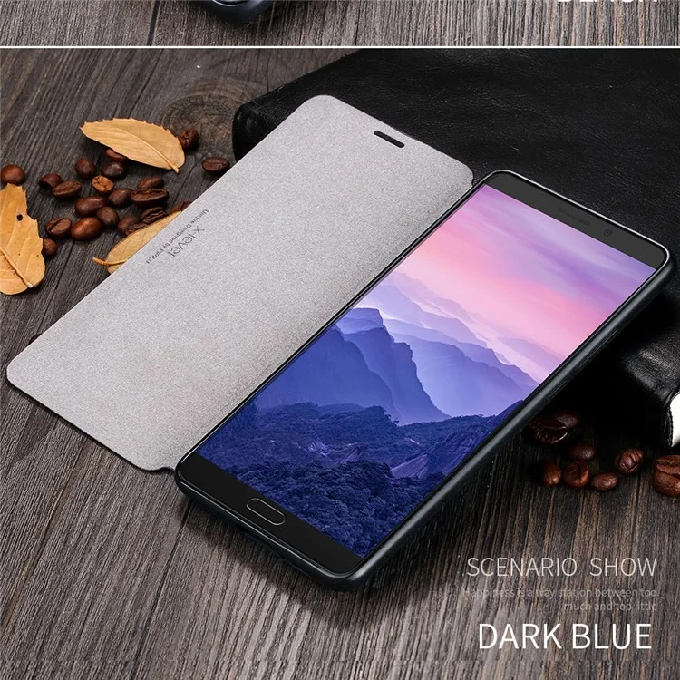 X-LEVEL Fib Color II Slim Leather Stand Phone Case for Huawei Mate 10 - Black