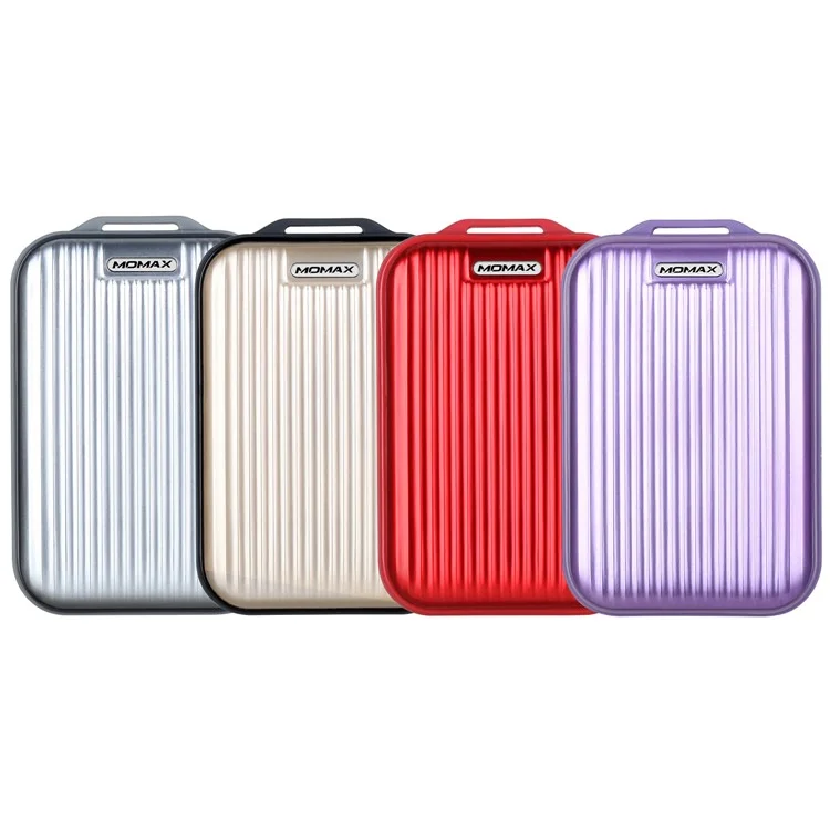 MOMAX iPower Go mini3 Traveling Case 10000mAh Dual USB Power Bank with Quick Charge 3.0 - Silver Color