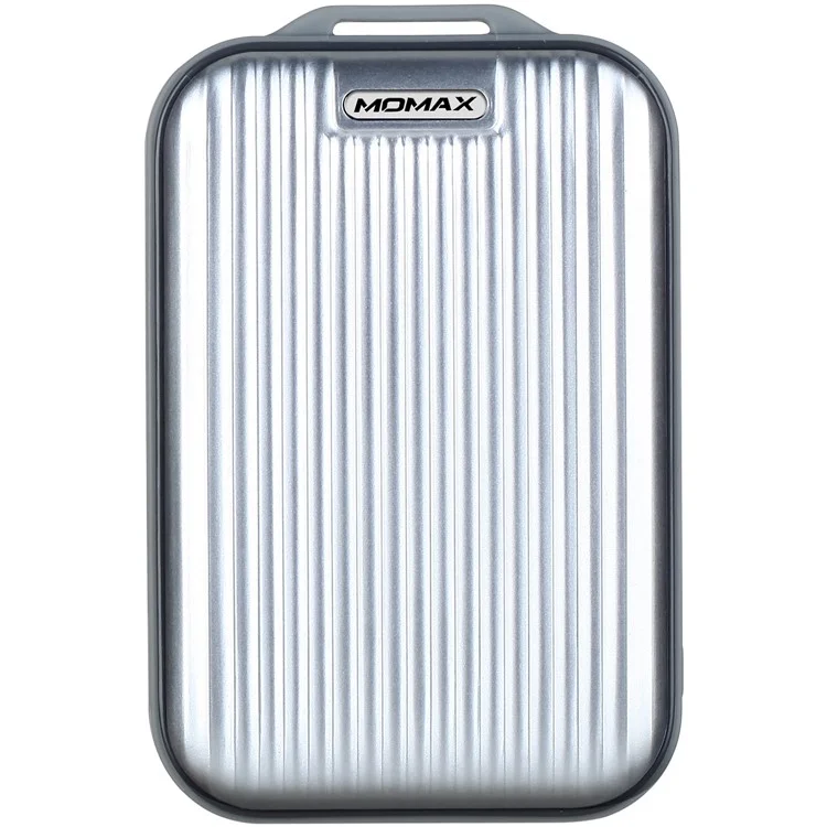 MOMAX iPower Go mini3 Traveling Case 10000mAh Dual USB Power Bank with Quick Charge 3.0 - Silver Color
