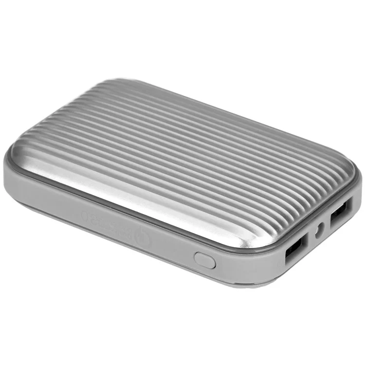 MOMAX iPower Go mini3 Traveling Case 10000mAh Dual USB Power Bank with Quick Charge 3.0 - Silver Color