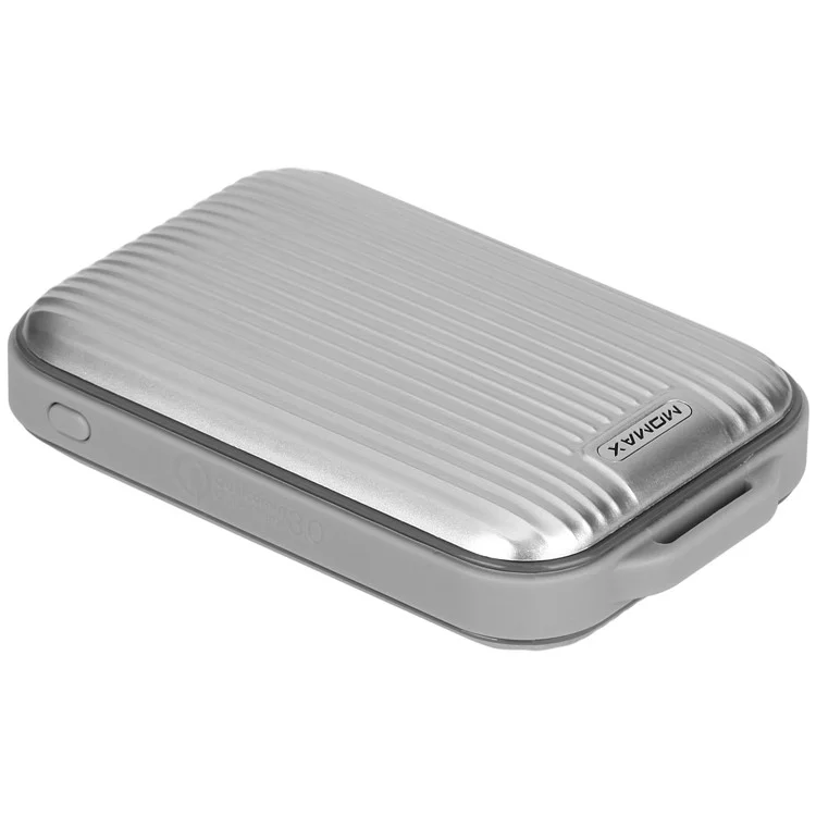 MOMAX iPower Go mini3 Traveling Case 10000mAh Dual USB Power Bank with Quick Charge 3.0 - Silver Color