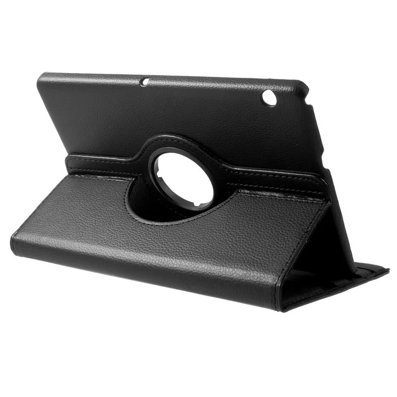 Litchi Grain Leather Protective Case with 360 Degrees Rotary Stand Hollow Design for Huawei MediaPad T3 10 - Preto
