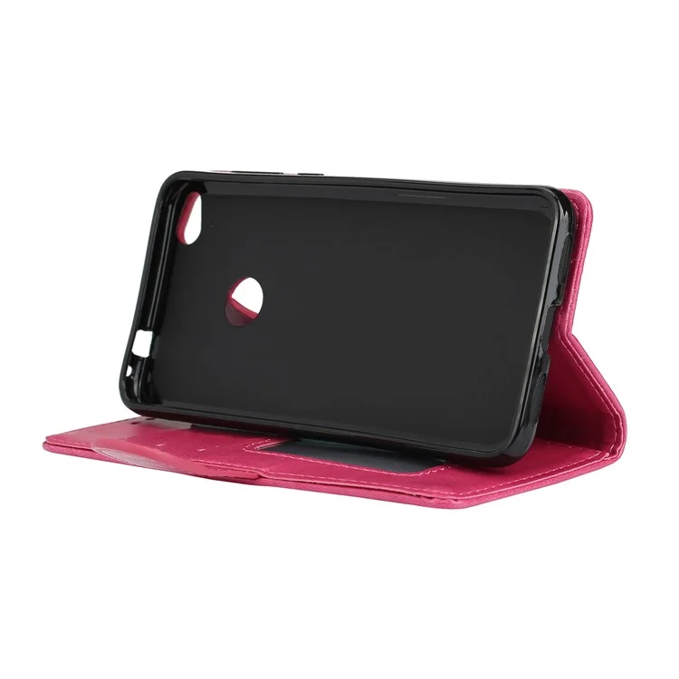Flamingo Pattern Flash Powder Leather Wallet Case for Huawei P8 Lite (2017) / Honor 8 Lite - Rose