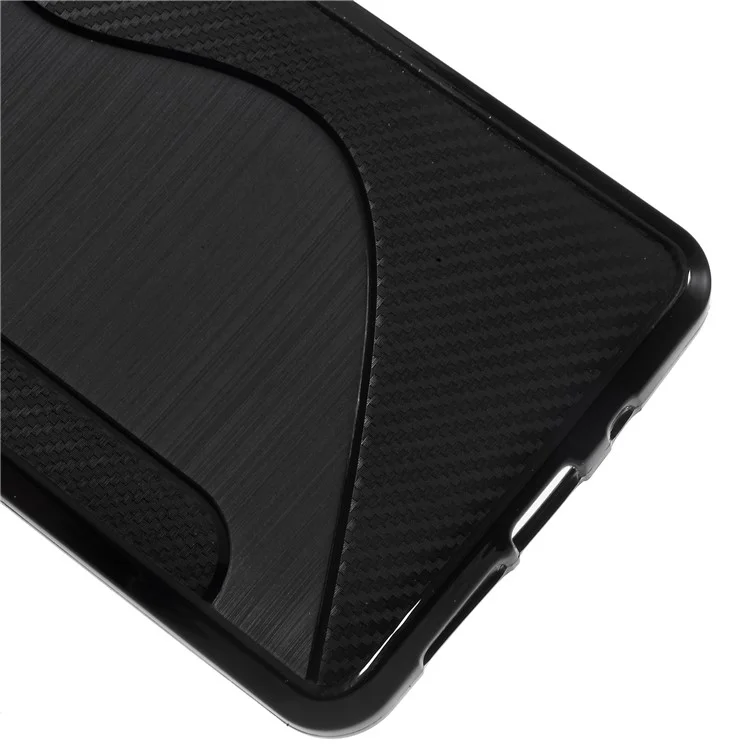 S Shape Brushed TPU Phone Case for Huawei Mate 10 Pro - Black