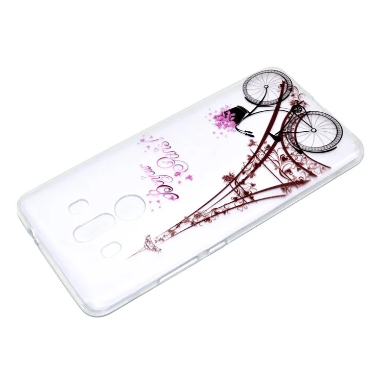 For Huawei Mate 10 Pro Soft TPU Ultra Patterned Ultra-thin Phone Casing - Tower and Bicycle