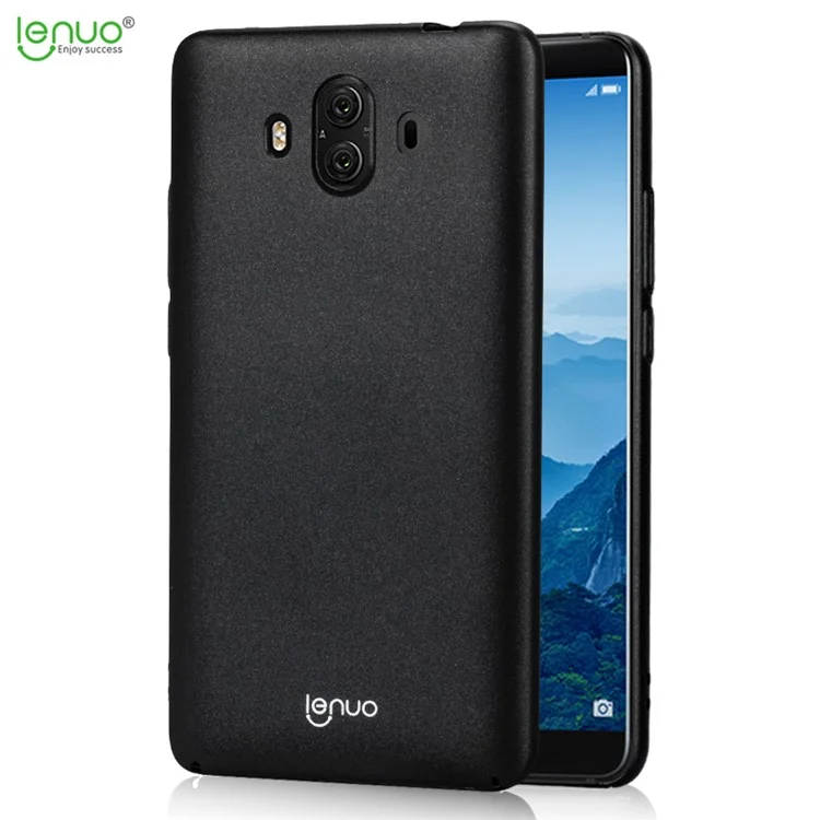 LENUO Leshield Series Silky Touch Rubber Coating PC Ultra-thin Mobile Phone Casing for Huawei Mate 10 - Black