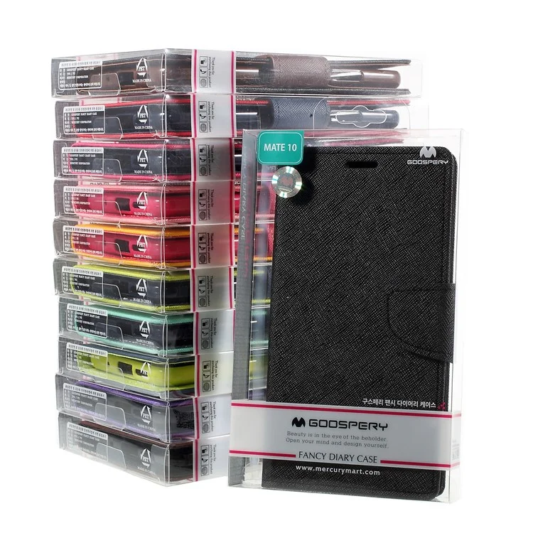 MERCURY GOOSPERY Fancy Diary Leather Folio Flip Shell for Huawei Mate 10 - Black