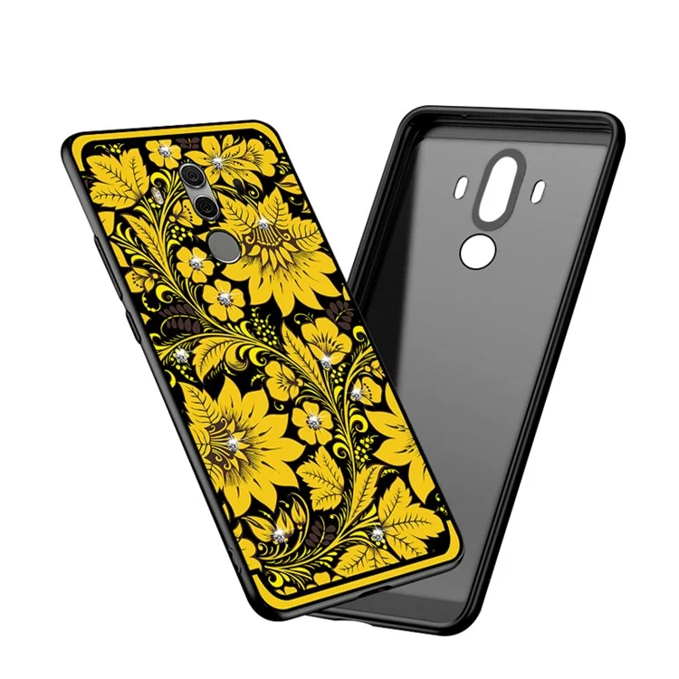 10Pcs/Set NXE Diamonds Decor Autumn Pattern TPU Back Cover for Huawei Mate 10 Pro - Style A