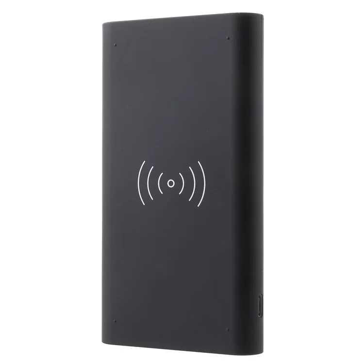 Qi Wireless Charge + Power Bank 10000mAh USB Output External Battery for iPhone X/8/8 Plus Etc. - Black