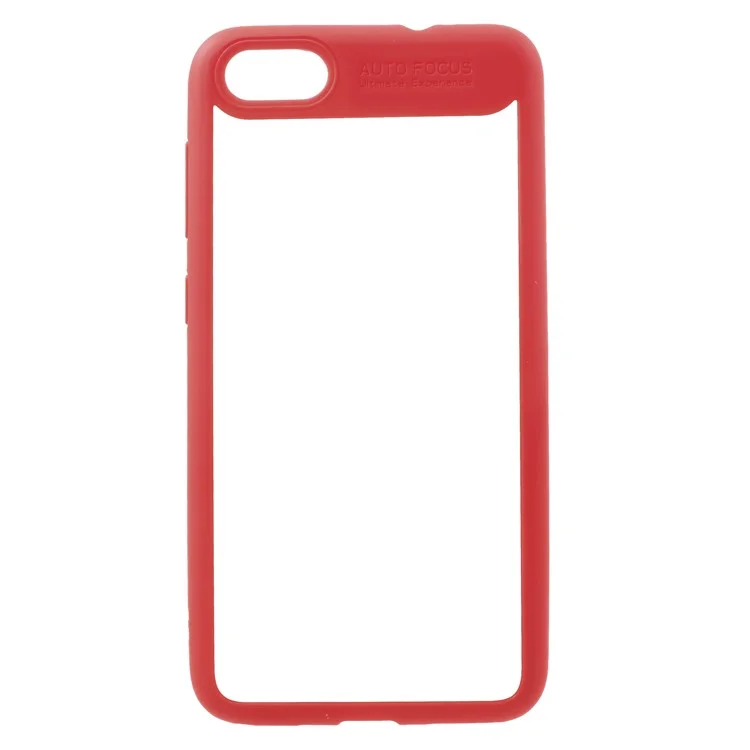 Silicone Frame + Transparent Acrylic Back Hybrid Case for Huawei P9 lite mini / Enjoy 7 / Y6 Pro (2017) - Red