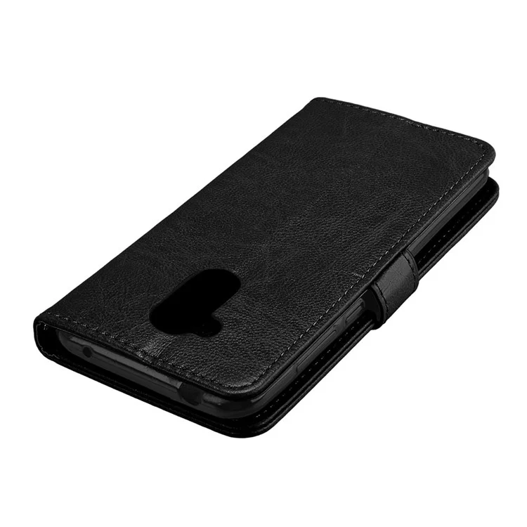 Solid Color Wallet Stand Protective Leather Case for Huawei Honor 6A / Honor 5C pro - Black