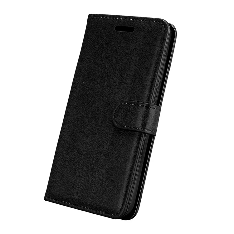 Solid Color Wallet Stand Protective Leather Case for Huawei Honor 6A / Honor 5C pro - Black