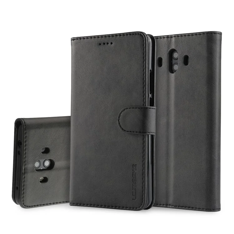 LC.IMEEKE for Huawei Mate 10 PU Leather Wallet Stand Case with Card Slots - Black