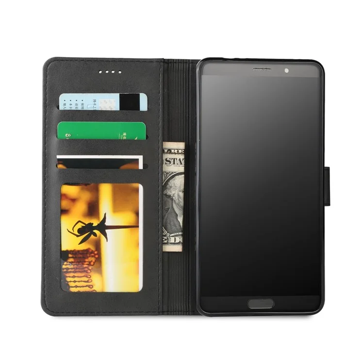 LC.IMEEKE for Huawei Mate 10 PU Leather Wallet Stand Case with Card Slots - Black