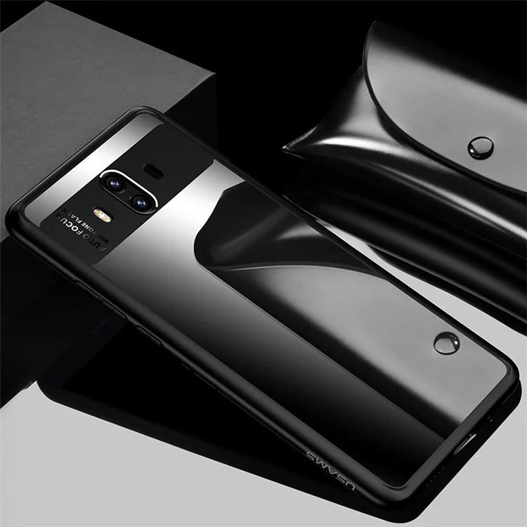 USAMS Mant Series Clear PC + TPU Frame Hybrid Case for Huawei Mate 10 - Black