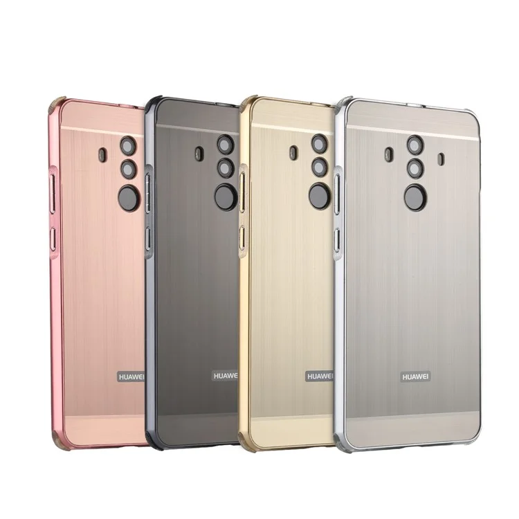 Brushed PC Aluminum Alloy Plated Slide-on Mobile Case for Huawei Mate 10 Pro - Grey