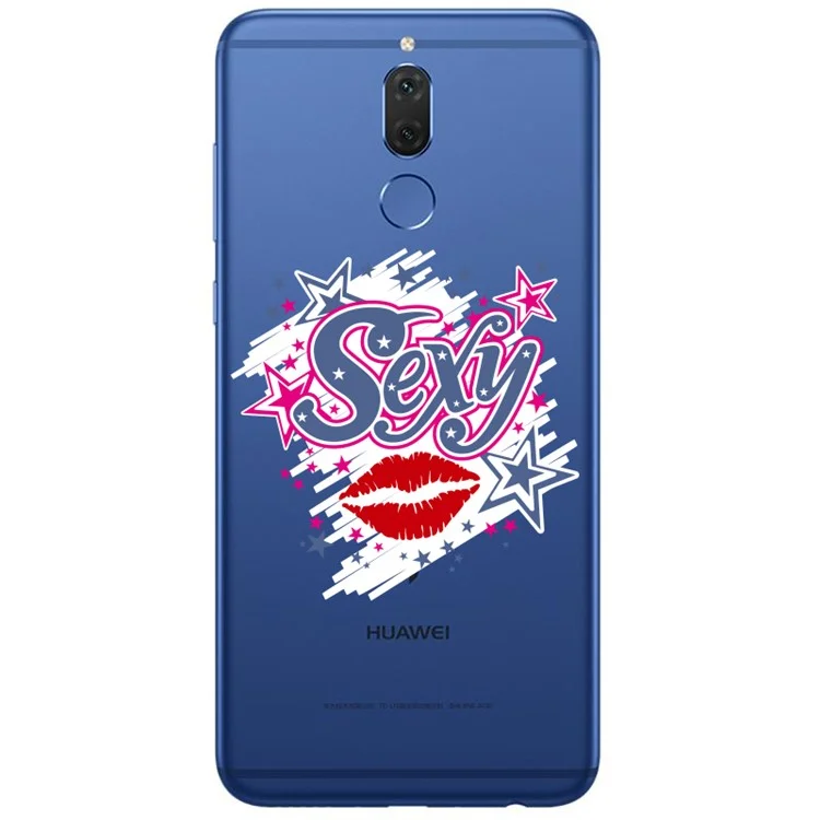 Softlyfit Lip Series Patterned Soft TPU Shell for Huawei Mate 10 Lite - Stars Red Lip