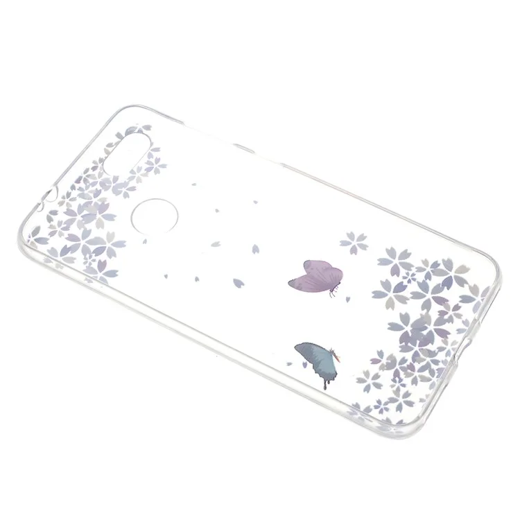 Pattern Printing TPU Case for Huawei Y6 Pro (2017) / Enjoy 7 / P9 lite mini - Butterfly and Flower